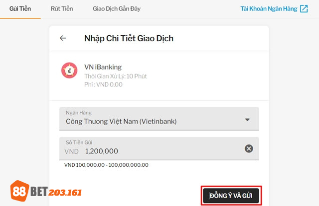 Nạp tiền qua phương thức Vn IBanking